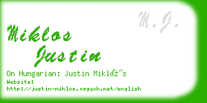 miklos justin business card